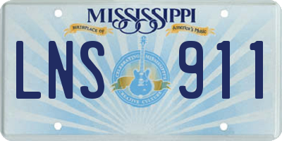 MS license plate LNS911
