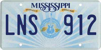 MS license plate LNS912