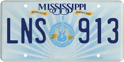 MS license plate LNS913