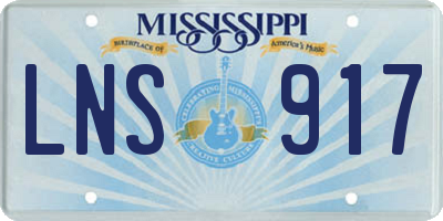 MS license plate LNS917