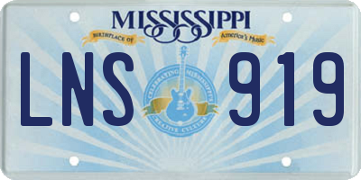 MS license plate LNS919