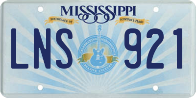 MS license plate LNS921