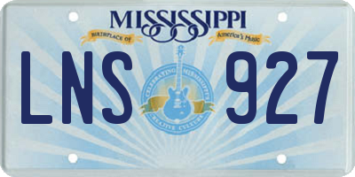 MS license plate LNS927