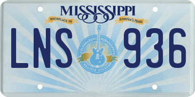 MS license plate LNS936