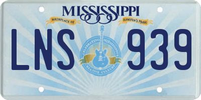 MS license plate LNS939