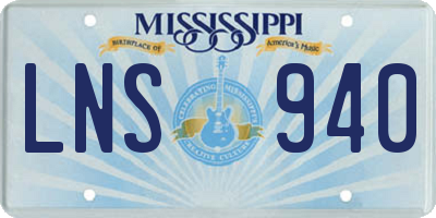 MS license plate LNS940