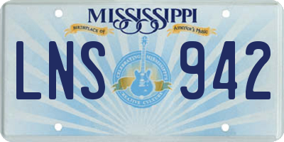 MS license plate LNS942