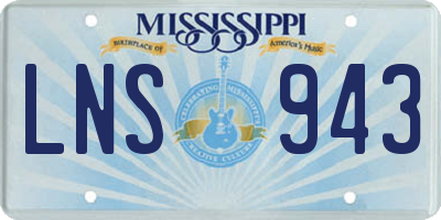 MS license plate LNS943