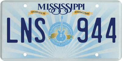 MS license plate LNS944