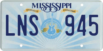 MS license plate LNS945