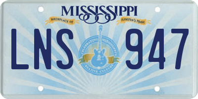 MS license plate LNS947