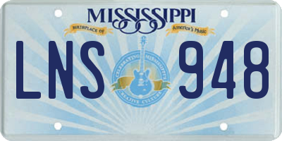 MS license plate LNS948