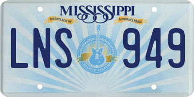 MS license plate LNS949