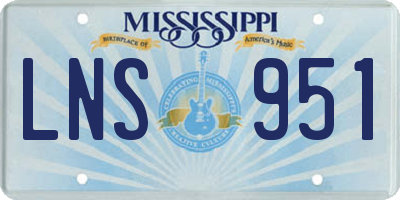 MS license plate LNS951
