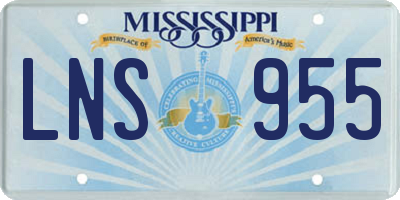 MS license plate LNS955