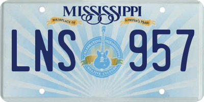 MS license plate LNS957