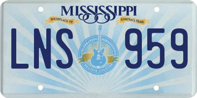 MS license plate LNS959