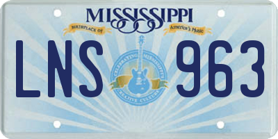 MS license plate LNS963