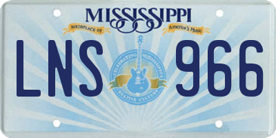 MS license plate LNS966