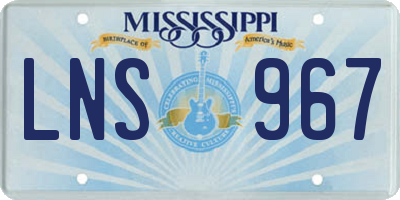 MS license plate LNS967