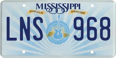 MS license plate LNS968