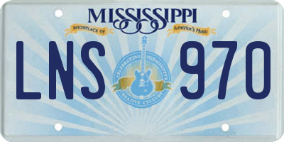 MS license plate LNS970