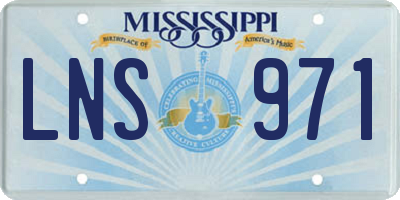 MS license plate LNS971