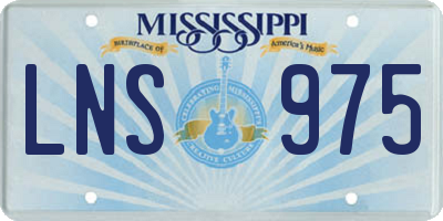 MS license plate LNS975