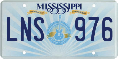 MS license plate LNS976