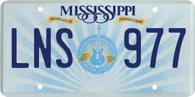 MS license plate LNS977