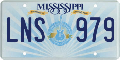 MS license plate LNS979
