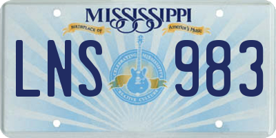 MS license plate LNS983