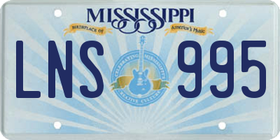 MS license plate LNS995