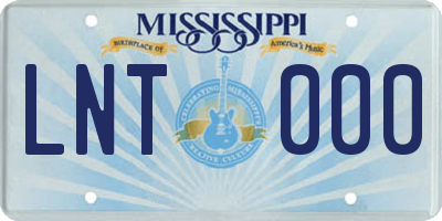 MS license plate LNT000