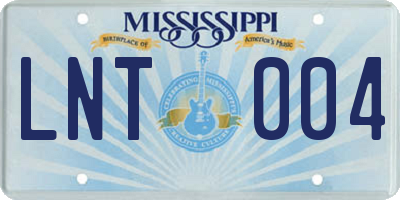 MS license plate LNT004