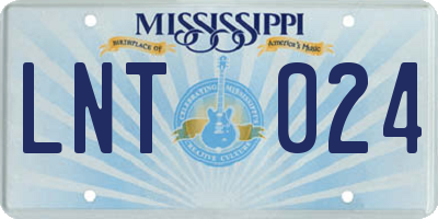 MS license plate LNT024