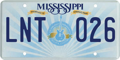 MS license plate LNT026