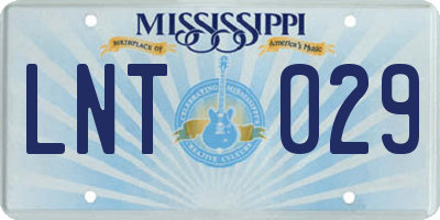 MS license plate LNT029