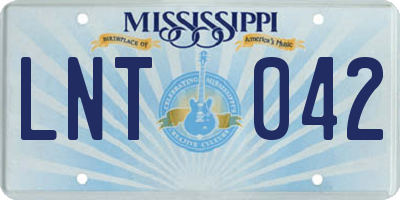 MS license plate LNT042