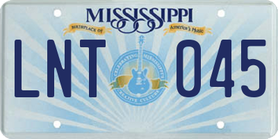 MS license plate LNT045