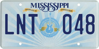 MS license plate LNT048