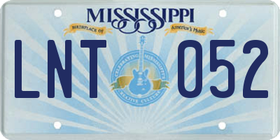 MS license plate LNT052