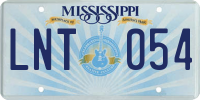 MS license plate LNT054