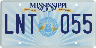 MS license plate LNT055
