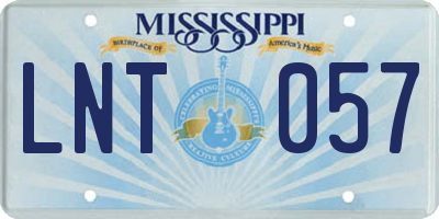 MS license plate LNT057