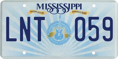 MS license plate LNT059