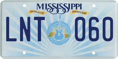 MS license plate LNT060
