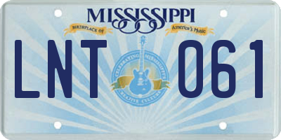 MS license plate LNT061