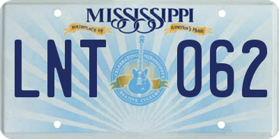 MS license plate LNT062