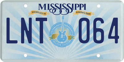 MS license plate LNT064